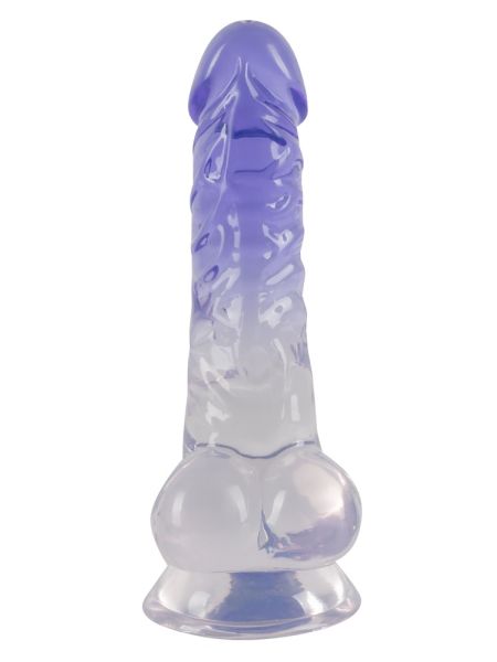 Dildo transparentny penis żylasty z przyssawką 19,5 cm - 7