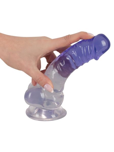 Dildo transparentny penis żylasty z przyssawką 19,5 cm - 9