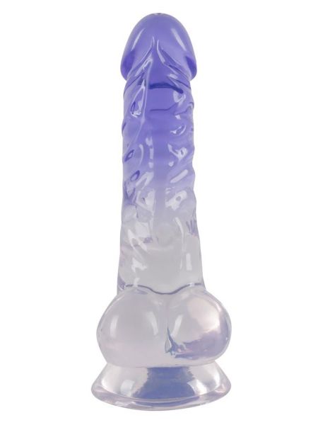 Dildo transparentny penis żylasty z przyssawką 19,5 cm - 10