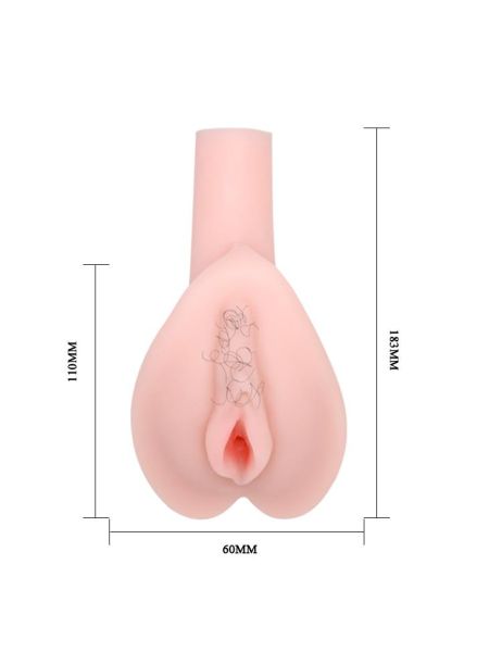 Realistyczny masturbator wagina z włosami wibrująca - 6
