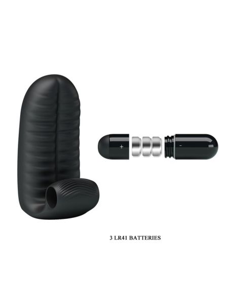 Podwójna nakładka wibrator masażer na palce 6cm - 6