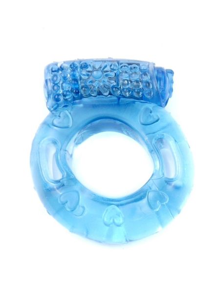 Wibrujący pierścień erekcyjny na penisa niebieski