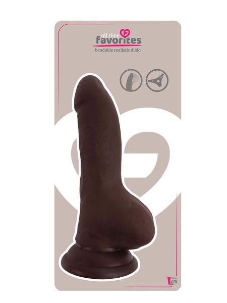 ALL TIME FAVORITES BENDABLE DILDO BROWN - 2