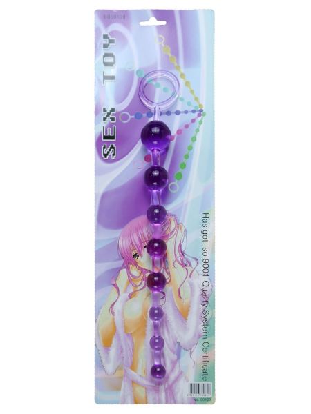 Kulki analne orgazmowe sznur łańcuszek x10 fioletowe - 3