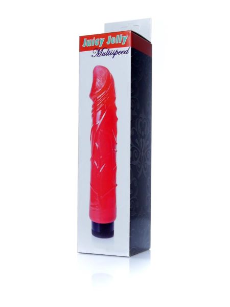 Wibrator realistyczny jak penis naturalny 22cm czerwony - 6