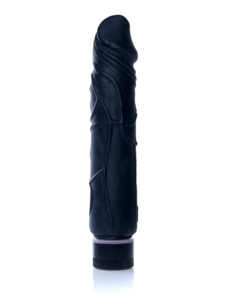 Realistyczny penis wibrator z cyberskóry 22cm czarny - 2