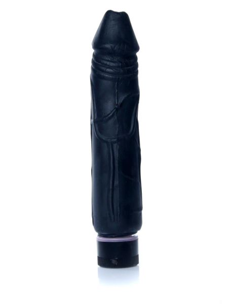 Realistyczny penis wibrator z cyberskóry 22cm czarny - 3
