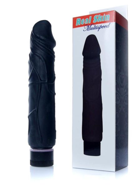 Realistyczny penis wibrator z cyberskóry 22cm czarny