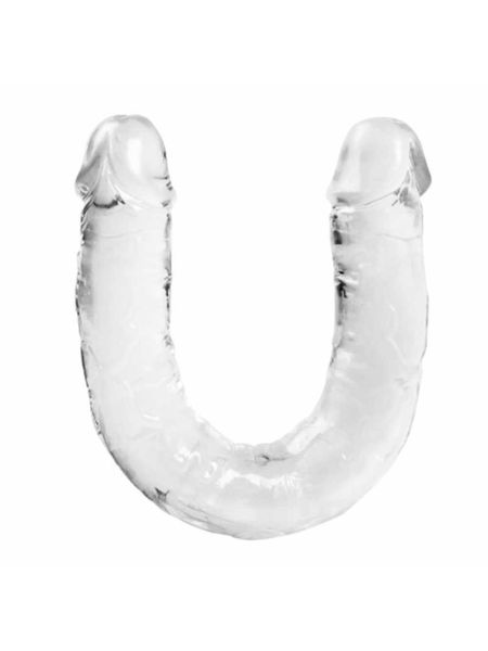 Penis podwójne przezroczyste silikonowe dildo 29cm - 3