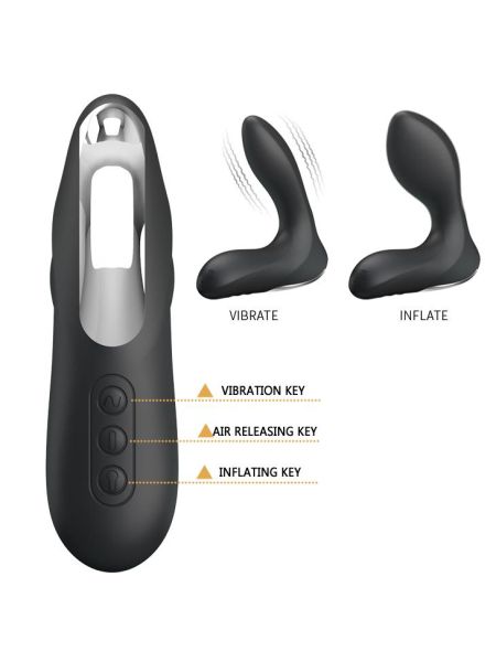Pompowany masażer prostaty plug z wibracjami 12 trybów - 8