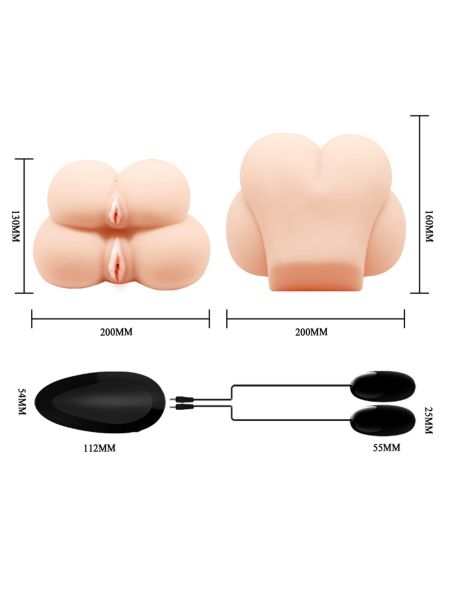 Masturbator dwupoziomowy 4 otwory wagina anal sex - 12