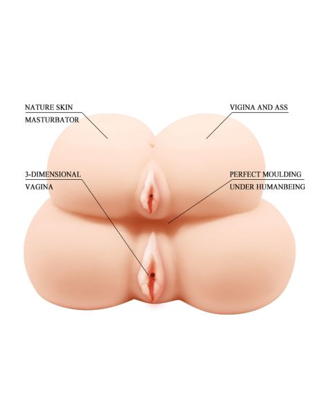 Masturbator dwupoziomowy 4 otwory wagina anal sex - 8