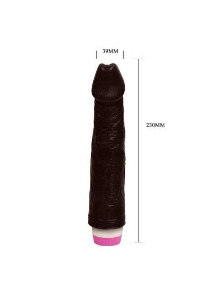 Realistyczny czarny penis wibrator naturalny 23cm - 5