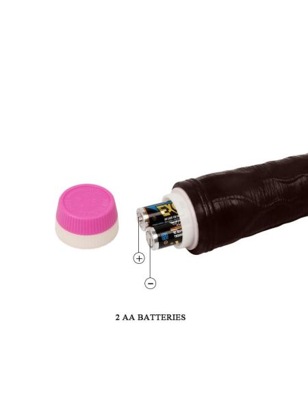 Realistyczny czarny penis wibrator naturalny 23cm - 7