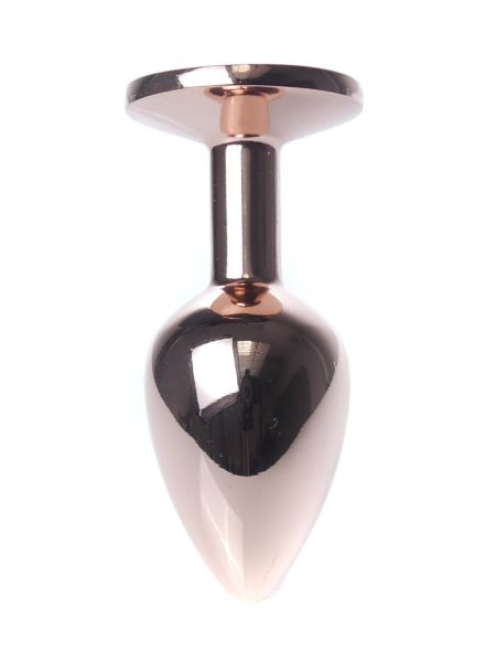 Korek analny ozdobny z kryształkiem metalowy 7cm różowy - 6