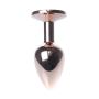 Korek analny ozdobny z kryształkiem metalowy 7cm różowy - 7
