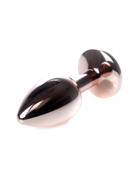 Korek analny ozdobny z kryształkiem metalowy 7cm czarny - 4