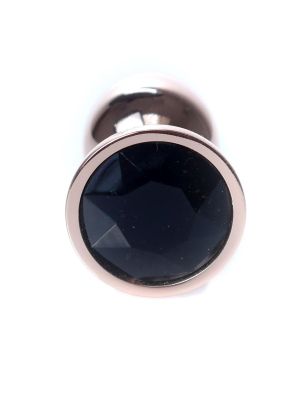 Korek analny ozdobny z kryształkiem metalowy 7cm czarny - image 2