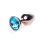 Korek analny ozdobny z kryształkiem metalowy 7cm niebieski - 4