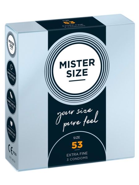 Dopasowane prezerwatywy Mister Size 53 mm 3szt