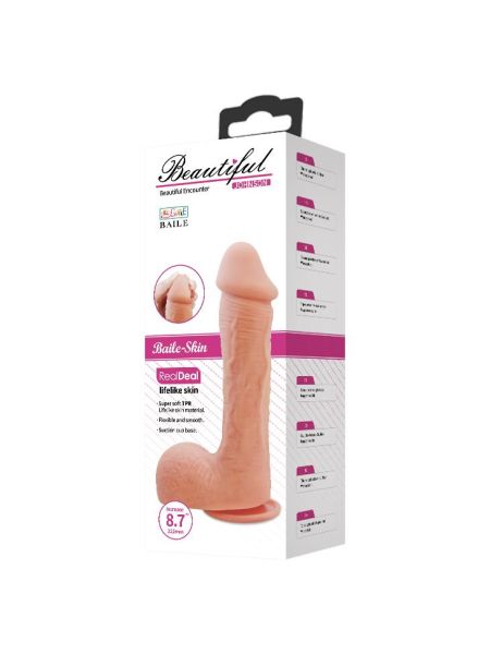 Dildo realistyczne sztuczny penis przyssawka 22cm - 4