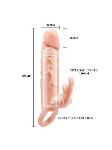 Wibrująca przedłużka penisa nakładka +5cm 10trybów - 5