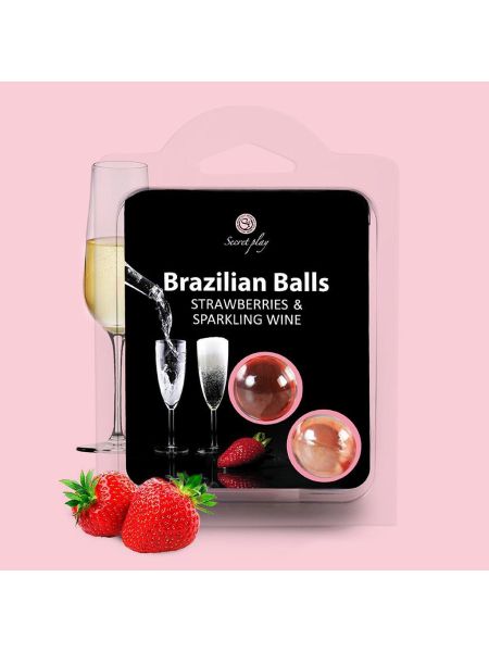 Kulki brazylijskie nawilżające lubrykant truskawki z winem - 3