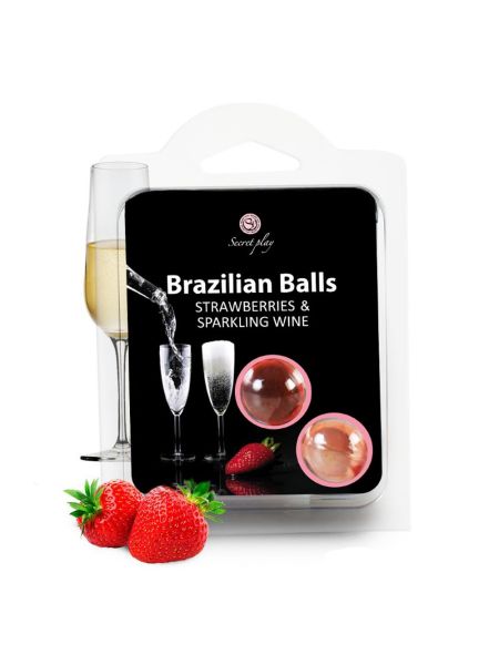 Kulki brazylijskie nawilżające lubrykant truskawki z winem
