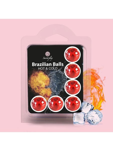 Kulki brazylijskie nawilżające lubrykant HOT COLD 6szt - 3