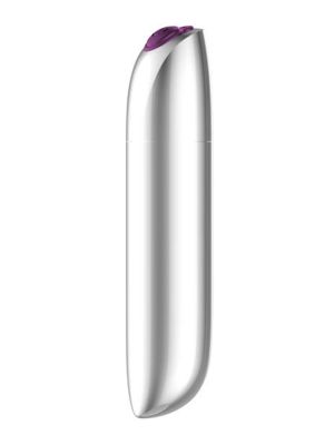 Wibrator podręczny klasyczny masażer 10cm 20 trybów srebrny - image 2