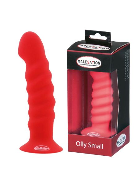 Spiralne czerwone ogniste dildo przyssawka 13,6 cm