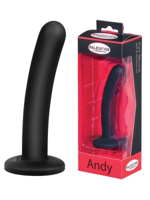 Czarne silikonowe gładkie dildo penis z przyssawką 12 cm