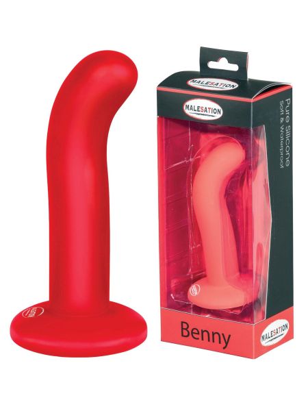 Dildo lekko zakrzywione gładkie z przyssawką 13 cm