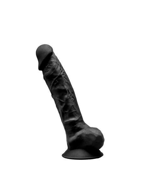 Żylasty ogromny czarny realistyczny penis z przyssawką 24 cm - 2