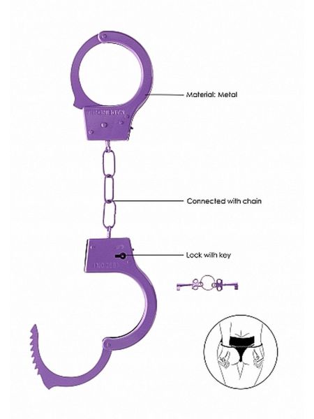 Kajdanki erotyczne metalowe klasyczne unisex BDSM - 7