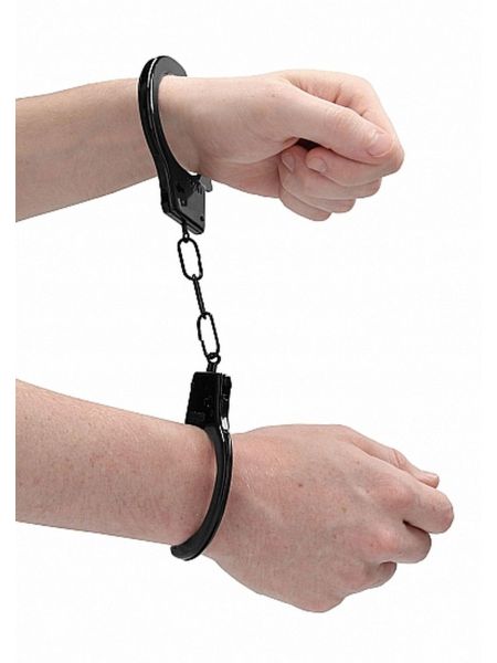 Kajdanki erotyczne metalowe czarne bondage BDSM - 8