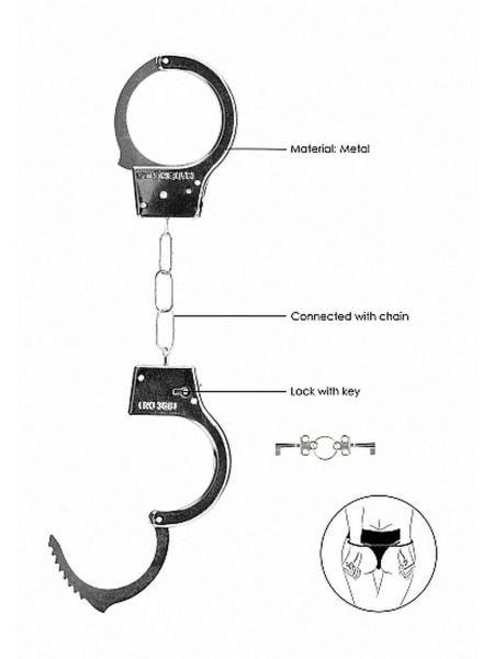 Kajdanki erotyczne metalowe klasyczne unisex BDSM - 7