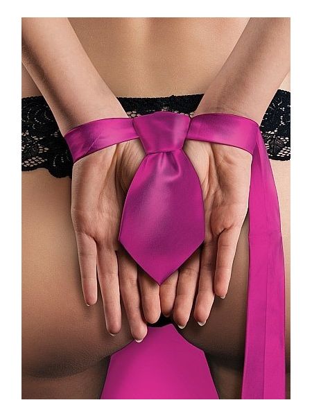 Krawat szarfa wiązanie krępowanie BDSM bondage sex różowy - 2