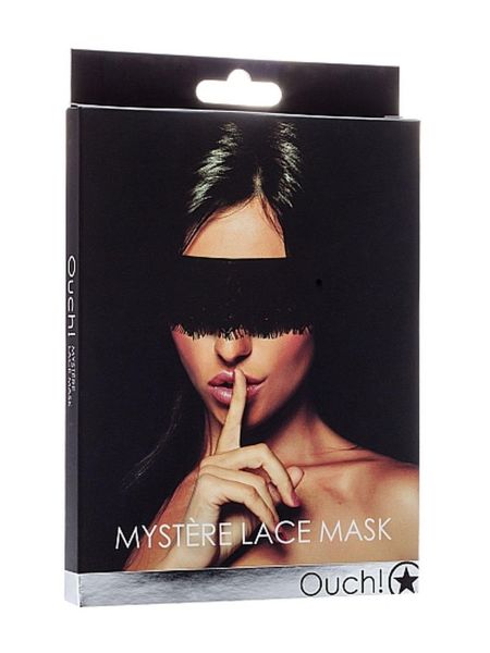 Maska opaska na oczy kobieca koronkowa czarna BDSM