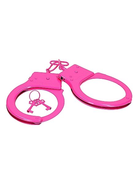 Kajdanki metalowe erotyczne BDSM bondage różowe - 2