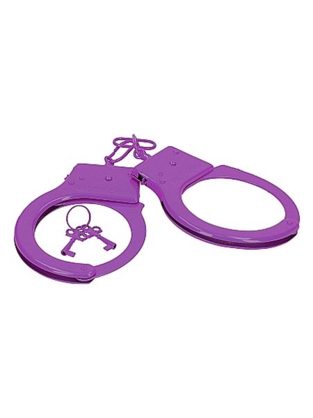 Kajdanki metalowe erotyczne BDSM bondage fioletowe - 2