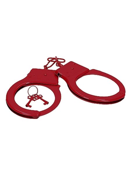 Kajdanki metalowe erotyczne BDSM bondage czerwone - 2