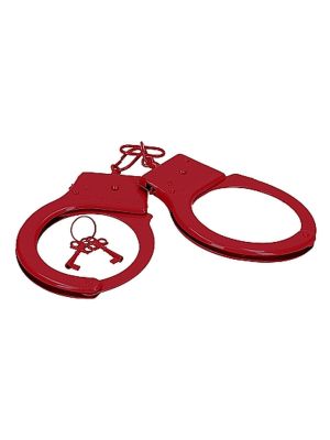 Kajdanki metalowe erotyczne BDSM bondage czerwone - image 2
