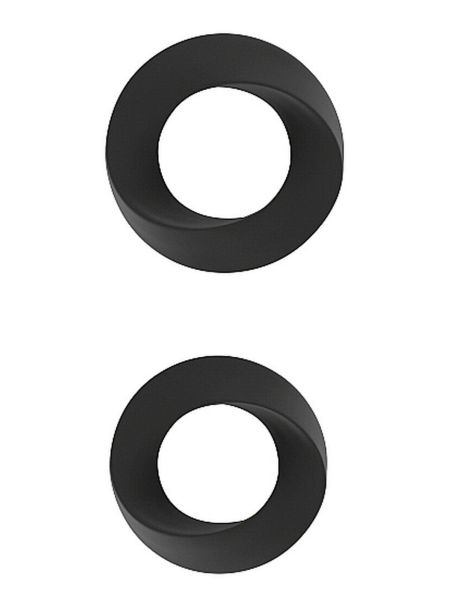 2 pierścienie erekcyjne na penisa członka zestaw czarny - 2