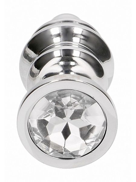 Korek analny metalowy stalowy ozdobny kryształ 7cm - 7