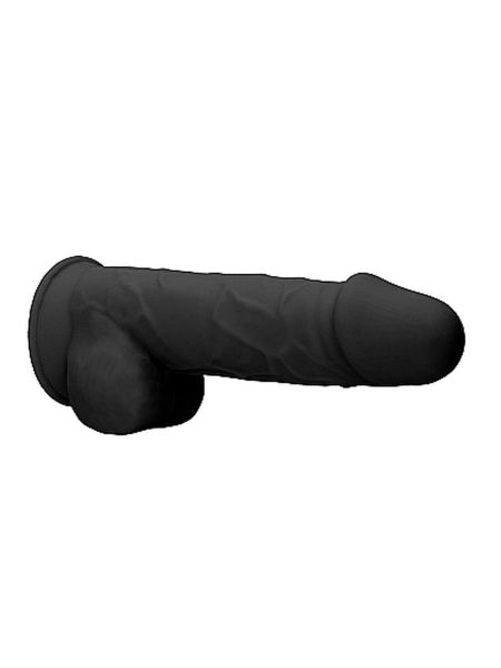 Silicone Dildo With Balls - 21,6 cm - Black - 6