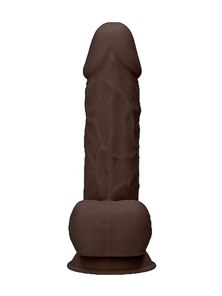 Silicone Dildo With Balls - 21,6 cm - Brown - 4