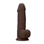 Silicone Dildo With Balls - 21,6 cm - Brown - 2