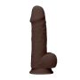 Silicone Dildo With Balls - 21,6 cm - Brown - 4