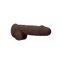 Silicone Dildo With Balls - 21,6 cm - Brown - 7